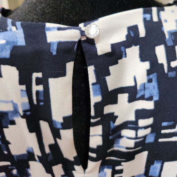 Ellen Tracy Blue Printed Midi Length Dress Size L - Picture 4 of 6